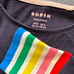 Boden Multicolor Striped sleeve Navy Top